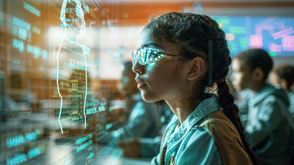 aluna a estudar através de inteligência artificial efacont